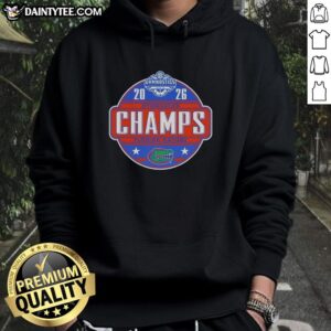 Good Florida Gators 2025 SEC Women's Gymnastics Champions hoodie showcasing team pride and athletic achievement.