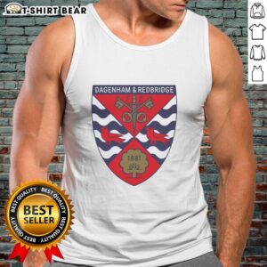 Alt Text: Dagenham and Redbridge FC logo featured on a stylish 1881 tank top, perfect for fans and casual wear.