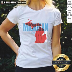 Awesome America 250 Michigan Ladies Tee in vibrant colors featuring a stylish design celebrating Michigan's heritage.