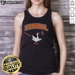 Nice honkbal goose wearing a Dutch tank top, celebrating baseball in the Netherlands with vibrant colors and fun design.