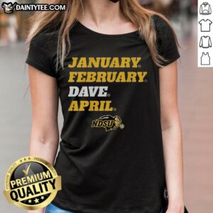 Official North Dakota State Bison ladies' tee in January-February style featuring vibrant team colors and logo.
