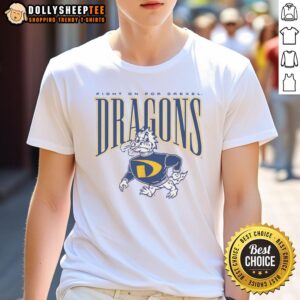 Alt Text: Vintage 'Fight On For Drexel' T-Shirt featuring classic design and school colors, perfect for Drexel University fans.