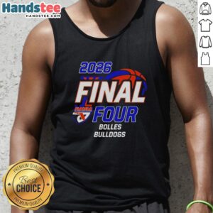 Alt Text: Official Bolles Bulldogs Girls Basketball 2026 Final Four tank top featuring team colors and logo design.
