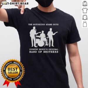 Silhouette of The Notorious Adams Boys Country Music band on a t-shirt, celebrating the original band of brothers.