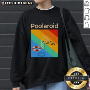 Alt Text: Retro 'I'm Only 333 Half Evil' sweatshirt featuring a colorful poolaroid design, perfect for casual wear.