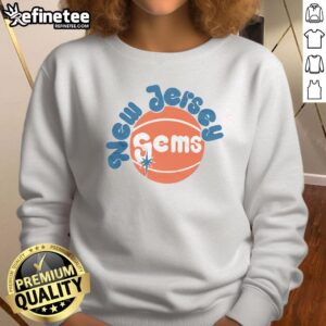 Cozy Awesome New Jersey Gems sweatshirt featuring vibrant graphics, perfect for showcasing NJ pride and style.