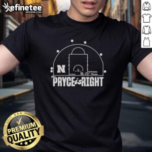 Premium The Pryce Is Right Nebraska Cornhuskers T-shirt featuring 23 points and 7 threes design for fans.