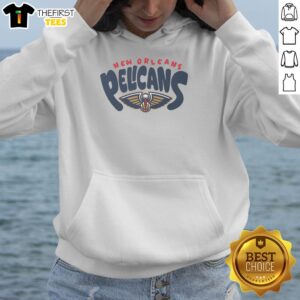 Pretty New Orleans Pelicans bubble hoodie featuring vibrant team colors and logo, perfect for basketball fans.