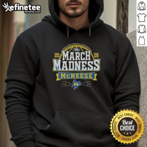 Premium McNeese State Cowboys 2026 Men's Basketball March Madness Hoodie in navy blue, perfect for fans and supporters.