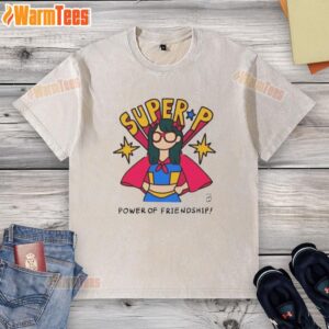 Good Super P Power of Friendship washed t-shirt featuring vibrant colors and a playful design, perfect for casual wear.