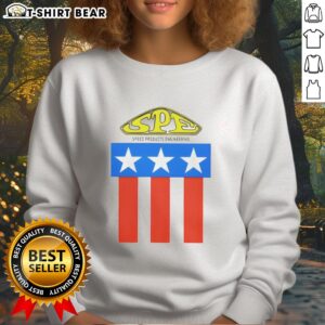 Alt Text: Premium Speed Products Engineering logo sweatshirt featuring a stylish design and comfortable fit for enthusiasts.