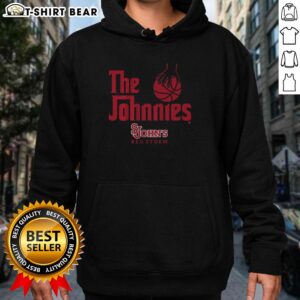 Stylish Top St. Johns Basketball The Johnnies hoodie in red, perfect for fans supporting their team.