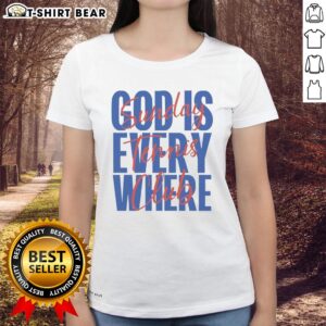 Nice Sunday Tennis Club Ladies Tee featuring 'God Is Everywhere' design, perfect for tennis enthusiasts and casual wear.