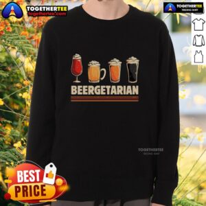 Cozy Official Beergetarian Sweatshirt featuring a fun beer-themed graphic, perfect for craft beer lovers and casual wear.