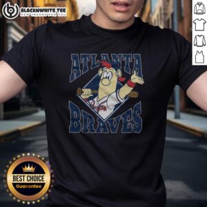 Awesome Atlanta Braves mascot t-shirt featuring vibrant colors and bold design, perfect for fans and game day attire.