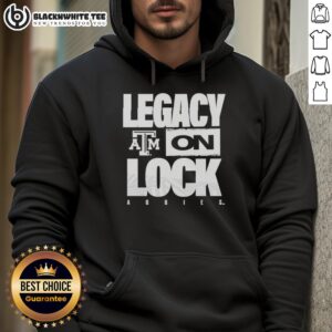 Original Texas A&M Aggies NCAA 2026 Legacy On Lock Logo Hoodie featuring a bold design for fans and alumni.