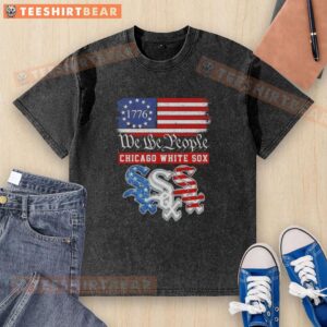 Alt Text: Top We The People Chicago White Sox American Since 1776 washed t-shirt featuring vintage design and sports graphics.