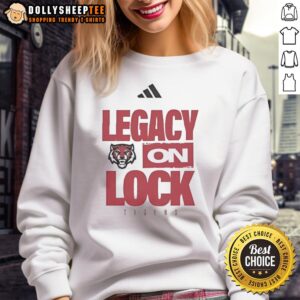 Alt Text: Premium Adm Tigers Legacy On Lock Buzzer Beater Sweatshirt in vibrant colors, perfect for sports fans and casual wear.