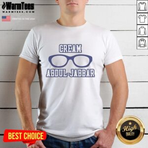 Good Cream Abdul Jabbar T-Shirt featuring iconic player graphic and vibrant colors for basketball fans.