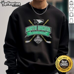 Alt Text: Original North Dakota Fighting Hawks 2026 NCAA Division I Men's Ice Hockey Regional Sweatshirt in green and white.