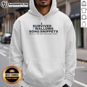 Top I Survived 3 Wallows Song Snippets hoodie design featuring vibrant graphics and cozy fabric for music fans.