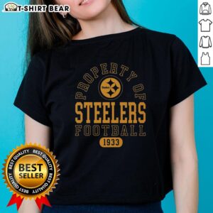 Alt Text: 1933 Ladies Tee featuring the Top Pittsburgh Steelers logo, perfect for fans of vintage sports apparel.