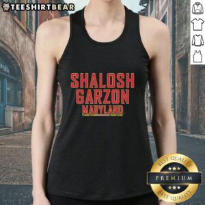 Alt Text: Official Yarden Garzon Maryland Terrapins Shalosh Garzon tank top showcasing vibrant team colors and logo.