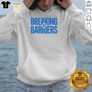 Nice Jacksonville Jumbo Shrimp Breaking Barriers hoodie featuring vibrant team colors and logo, perfect for fans.