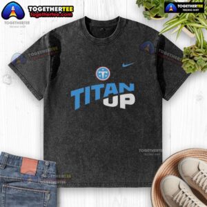 Good Titan Up Tennessee Titans Nike logo washed t-shirt in navy blue, perfect for fans of the NFL team.