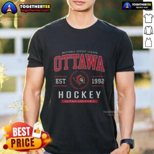Hot Ottawa Senators Hockey Legacy Crest T-Shirt featuring the team logo and vintage design for fans and collectors.
