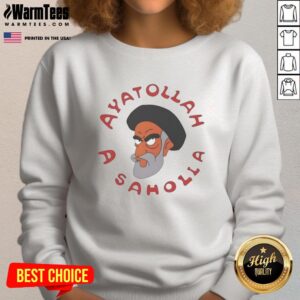 Top Simpsons Ayatollah A Saholia sweatshirt featuring vibrant colors and iconic design for fans of the series.