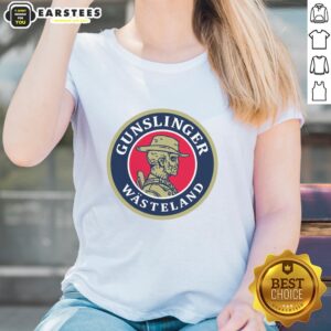 Premium Gunslinger Beer Wasteland Ladies Tee featuring a stylish graphic design for casual wear and beer enthusiasts.
