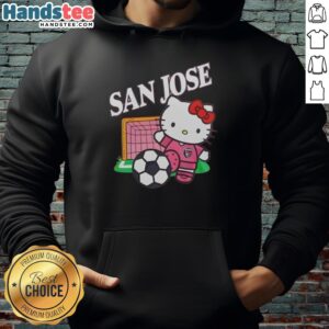 Nice San Jose Earthquakes x Hello Kitty Night 2026 celebration hoodie featuring vibrant designs and team colors.