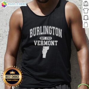 Good Burlington Vermont Est. 1763 varsity tank top featuring classic design and comfortable fit for casual wear.