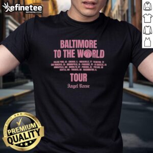 Premium Angel Reese Chicago Sky Baltimore To The World Tour T-Shirt featuring vibrant graphics and stylish design.