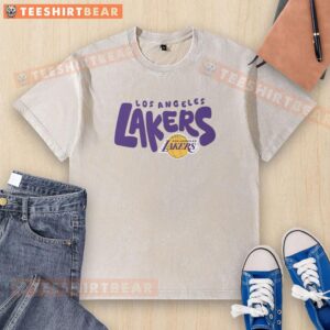 Awesome Los Angeles Lakers Bubble Washed T-Shirt in vibrant purple, showcasing team pride and casual style for fans.