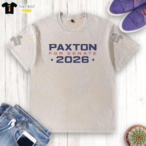 Pretty Paxton for Senate 2026 washed t-shirt in soft fabric, showcasing campaign logo and vibrant colors for supporters.