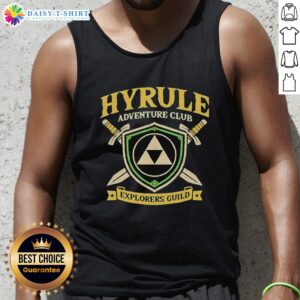 Original Hyrule Adventure Club Explorers Guild tank top featuring Zelda-themed design for gaming enthusiasts.