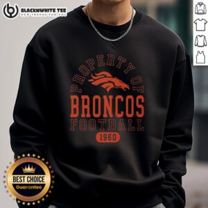 Vintage 1960 Denver Broncos football sweatshirt showcasing classic team logo and colors, perfect for fans and collectors.