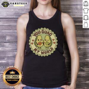 Awesome You Guac My World tank top featuring a fresh avocado design, perfect for avocado lovers and summer fashion.