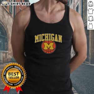 Vintage Michigan Basketball tank top featuring classic logo and design, perfect for fans and casual wear.