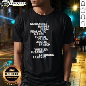 Awesome 2026 Philadelphia Phillies Baseball t-shirt featuring Brotherly Love names, perfect for fans and collectors.