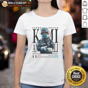 Official Kimi Antonelli F1 Racing Ladies Tee featuring stylish design and high-quality fabric for racing fans.
