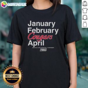 Hot Houston Cougars NCAA Men's Basketball Championship ladies tee for March Madness, perfect for fans in January, February, and April.