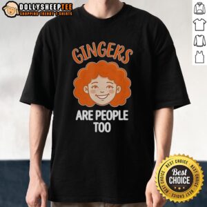 Official Gingers Are People Too Funny Redhead Pride T-Shirt featuring bold text and vibrant colors celebrating redhead identity.