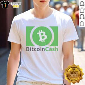 Stylish Top Bitcoin Cash Logo T-Shirt featuring the iconic Bitcoin Cash logo, perfect for crypto enthusiasts.