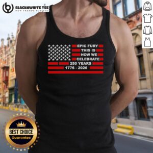 Alt Text: Official Epic Fury tank top celebrating 250 years with vibrant design and festive colors.