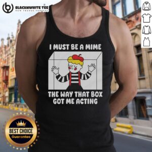 Stylish tank top with 'Pretty I Must Be A Mime' graphic, perfect for casual wear and making a statement.
