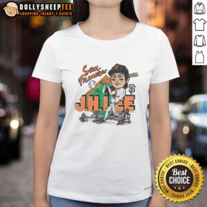 Pretty San Francisco Giants Jung Hoo Lee ladies tee featuring vibrant team colors and stylish design for fans.