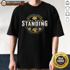 Alt Text: Awesome Hillsdale Falcons 2026 OHSAA Boys Basketball Division 7 Last Four Standing T-Shirt featuring team logo and colors.